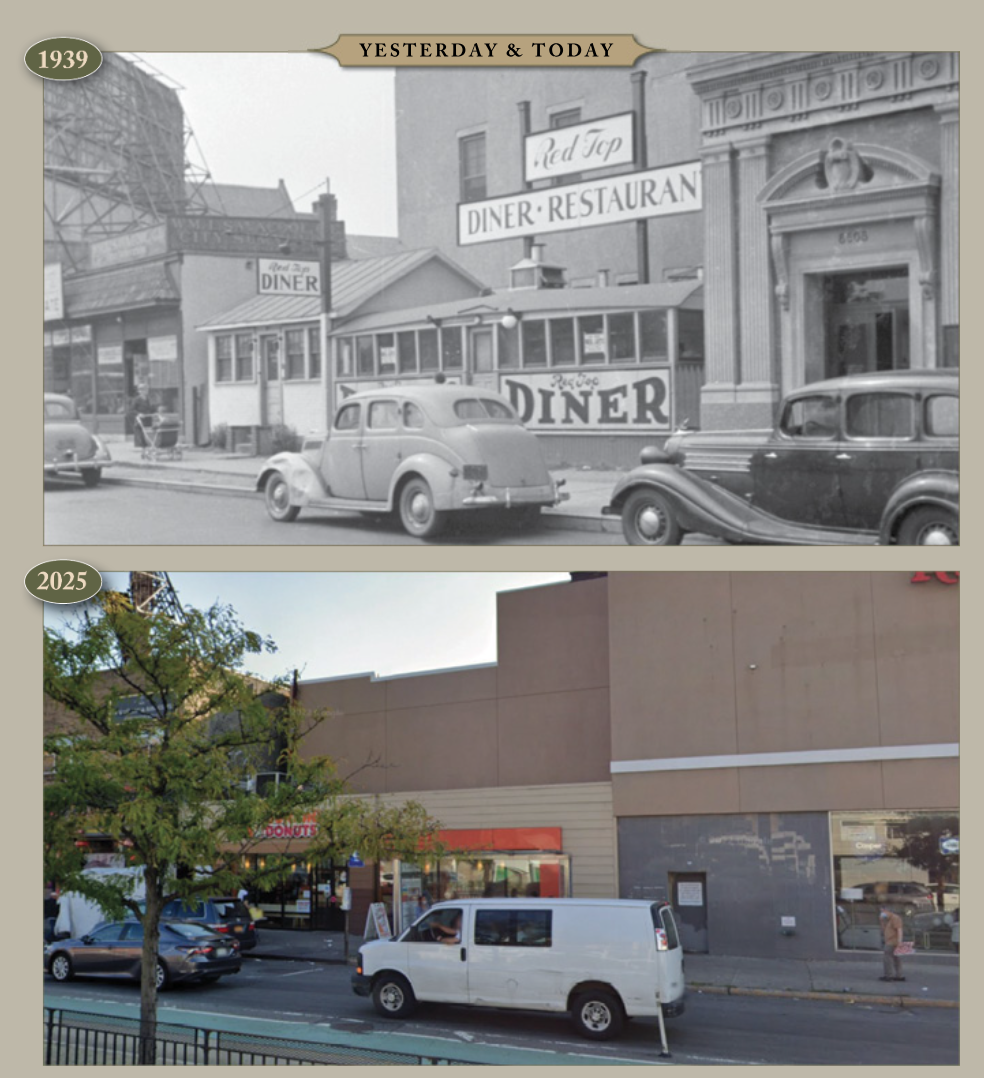 Yesterday & Today: South side of Queens Blvd at Grand Avenue, 1939